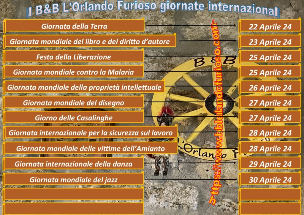 Il BB L'Orlando Furioso Palermo centro augura buone feste di aprile 2024 -2