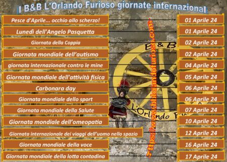 Il BB L'Orlando Furioso Palermo centro augura buone feste di aprile 2024