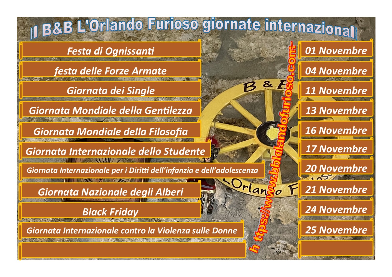Il bb Orlando Furioso Palermo Centro augura buone Feste Novembre